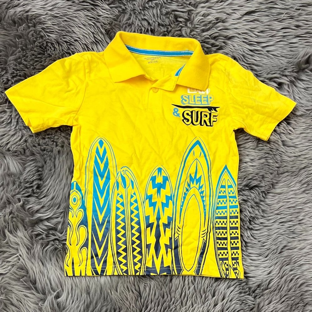 Toughskins Boy's T-Shirt | Yellow & Blue | Size M (5/6)